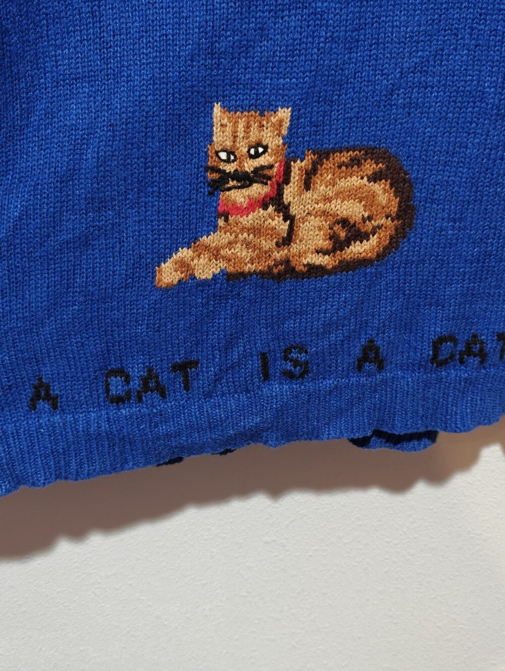 Rare Cat Knit Sweater Large Grandma 3D Cats The Quacker Factory Heavy - Picture 7 of 9